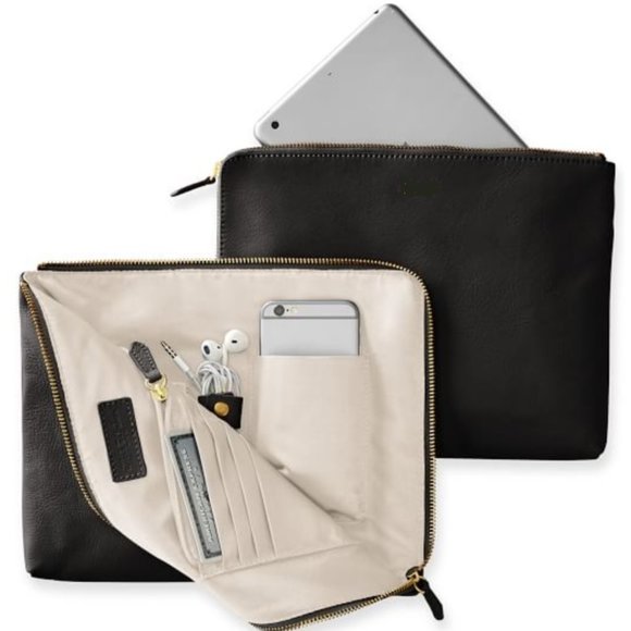 Mark & Graham black leather Commute Clutch 🎁 - Picture 1 of 6